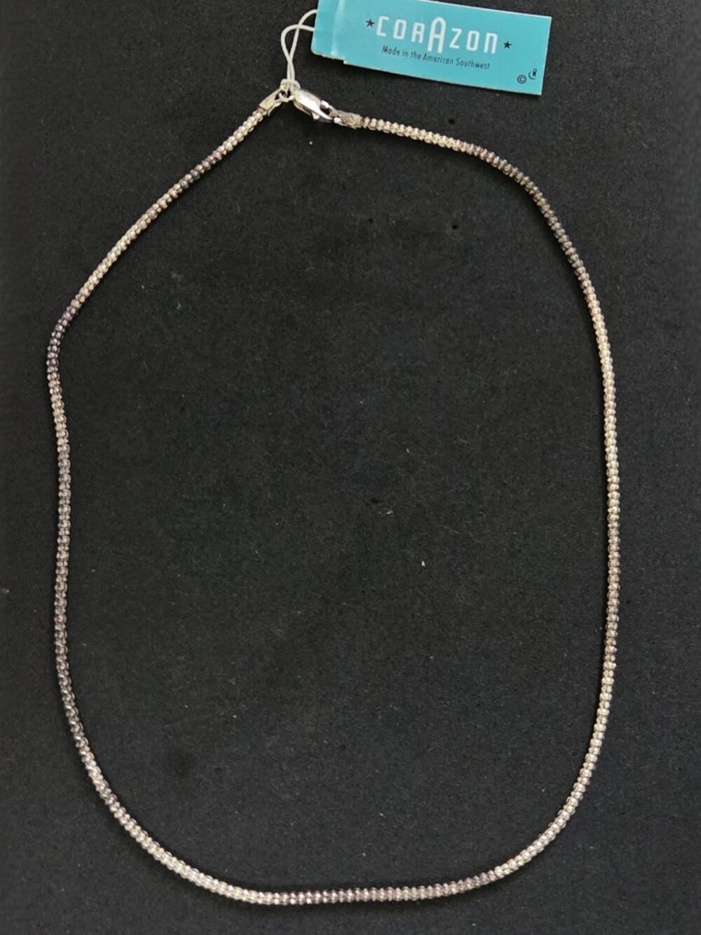 Corazon 925 Sterling Silver Popcorn/Corona 16" Chain Necklace